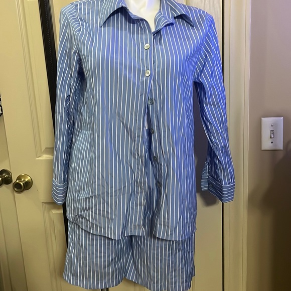 Zenana Outfitters Intimates & Sleepwear Blue And White Stripe — free download